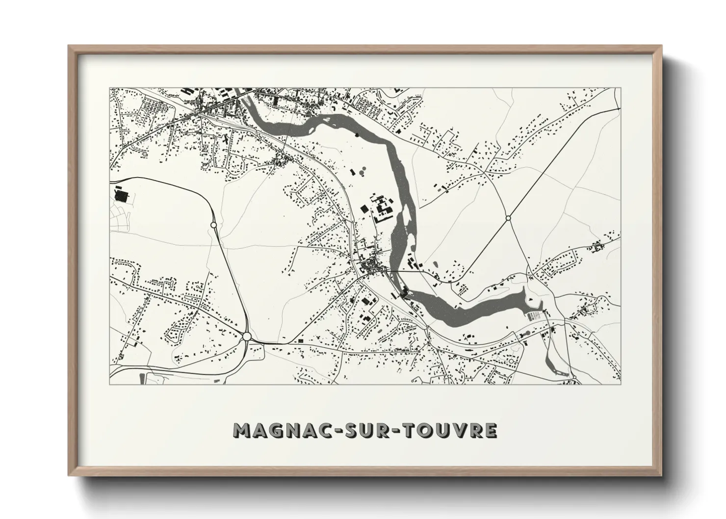 Une affiche de carte sur Magnac-sur-Touvre