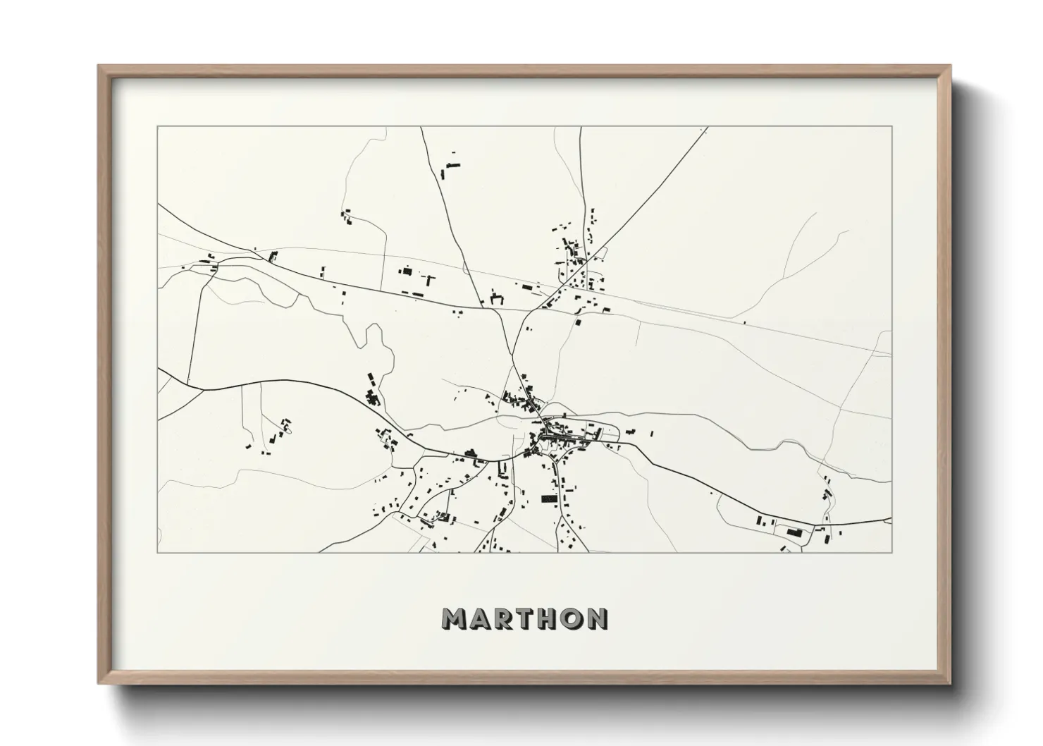Une affiche de carte sur Marthon