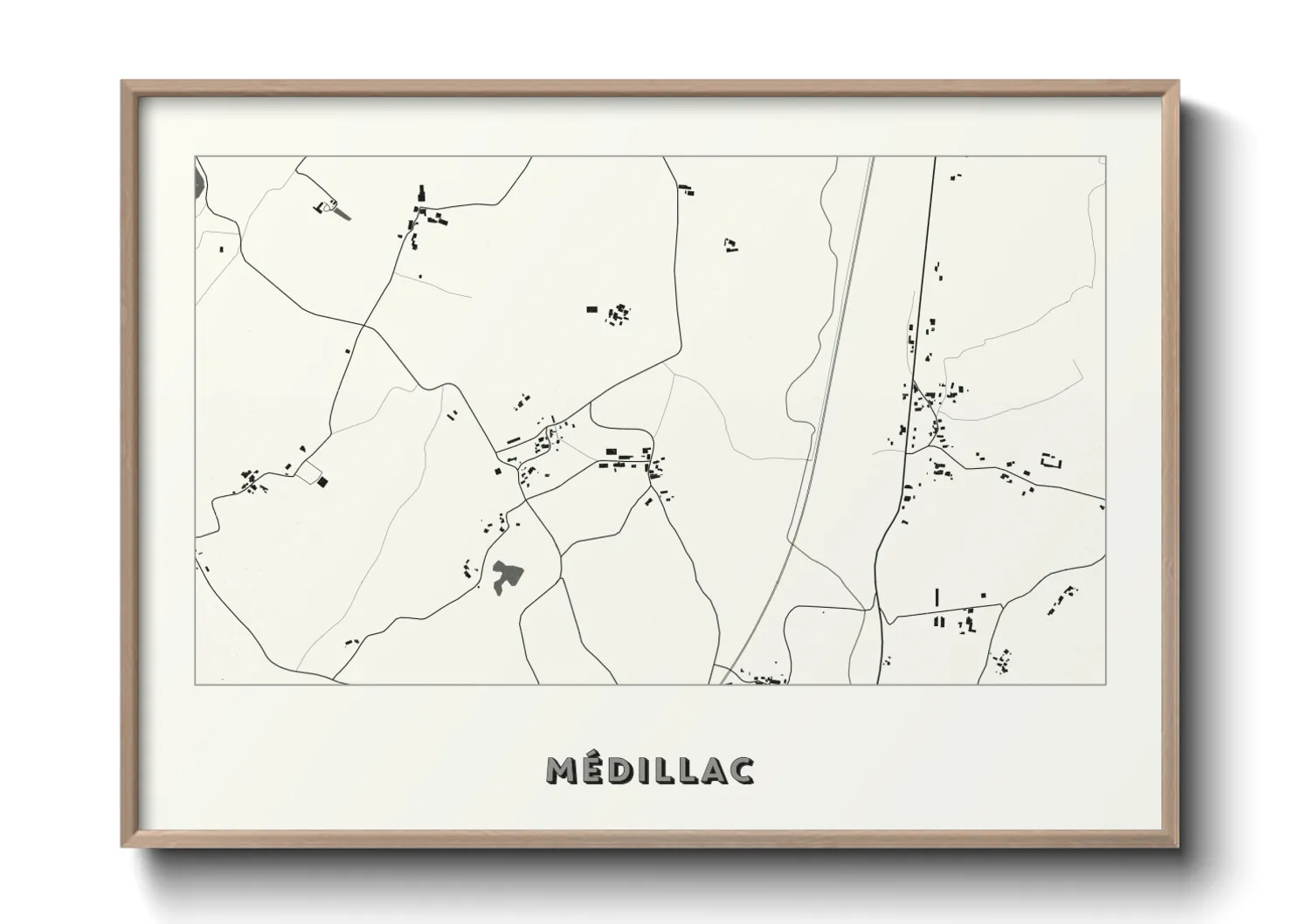 Une affiche de carte sur Médillac
