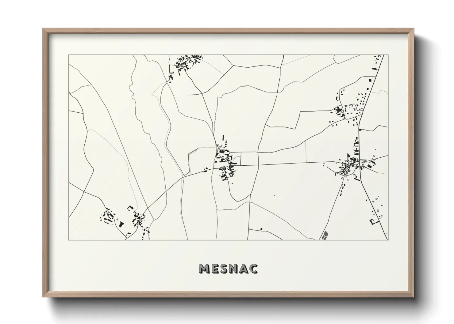 Une affiche de carte sur Mesnac