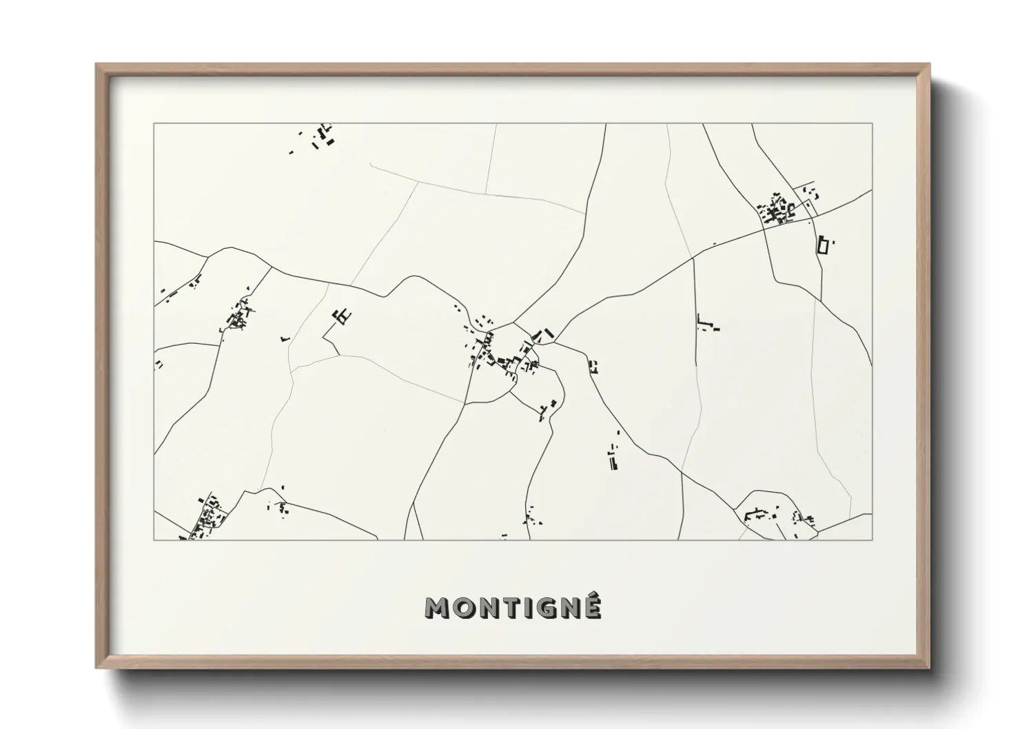 Une affiche de carte sur Montigné