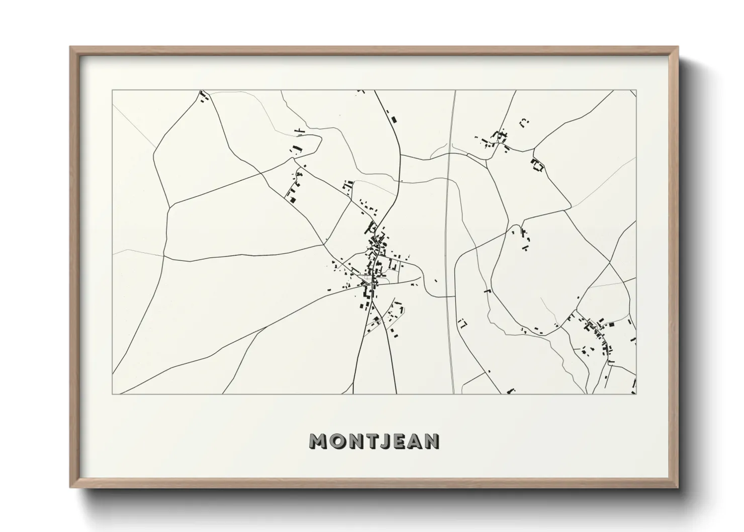 Une affiche de carte sur Montjean