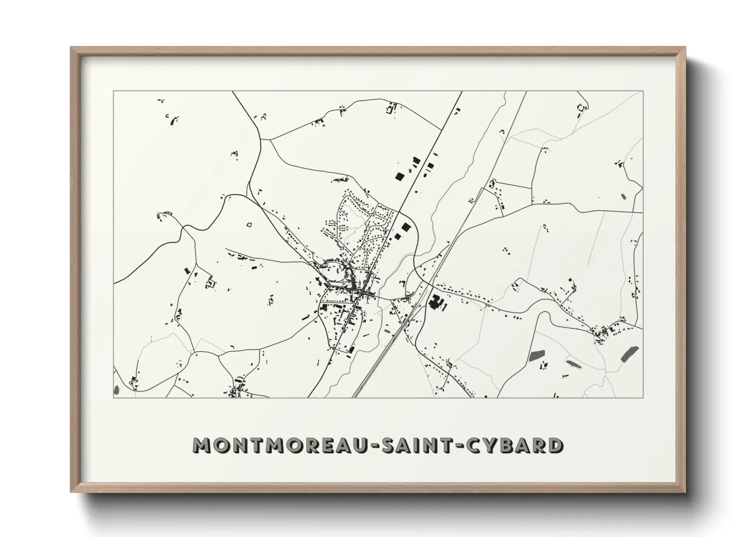 Une affiche de carte sur Montmoreau-Saint-Cybard