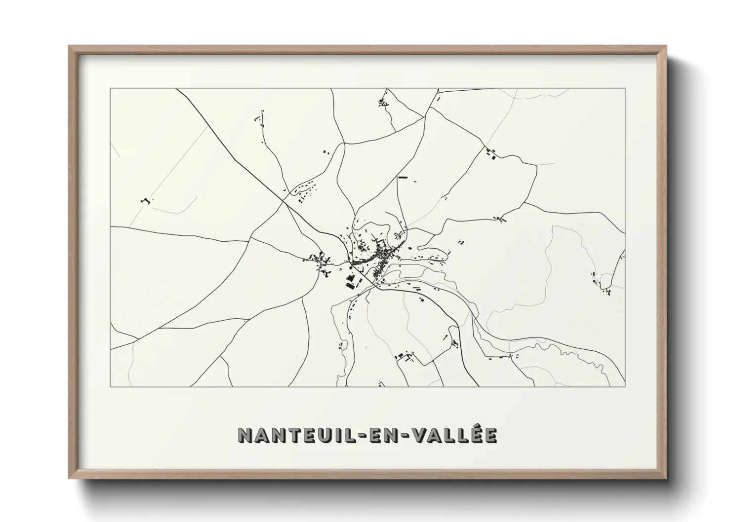 Une affiche de carte sur Nanteuil-en-Vallée