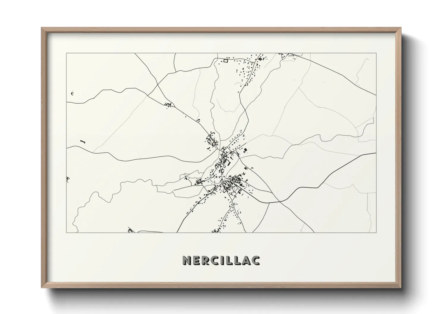 Une affiche de carte sur Nercillac