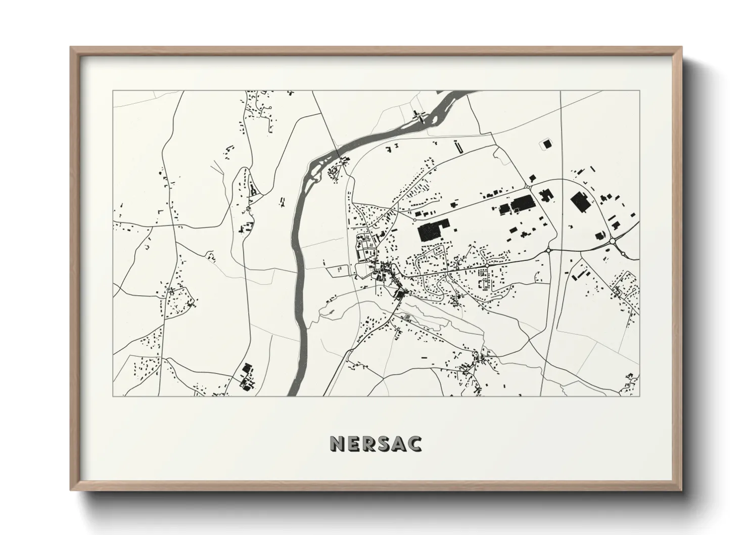Une affiche de carte sur Nersac