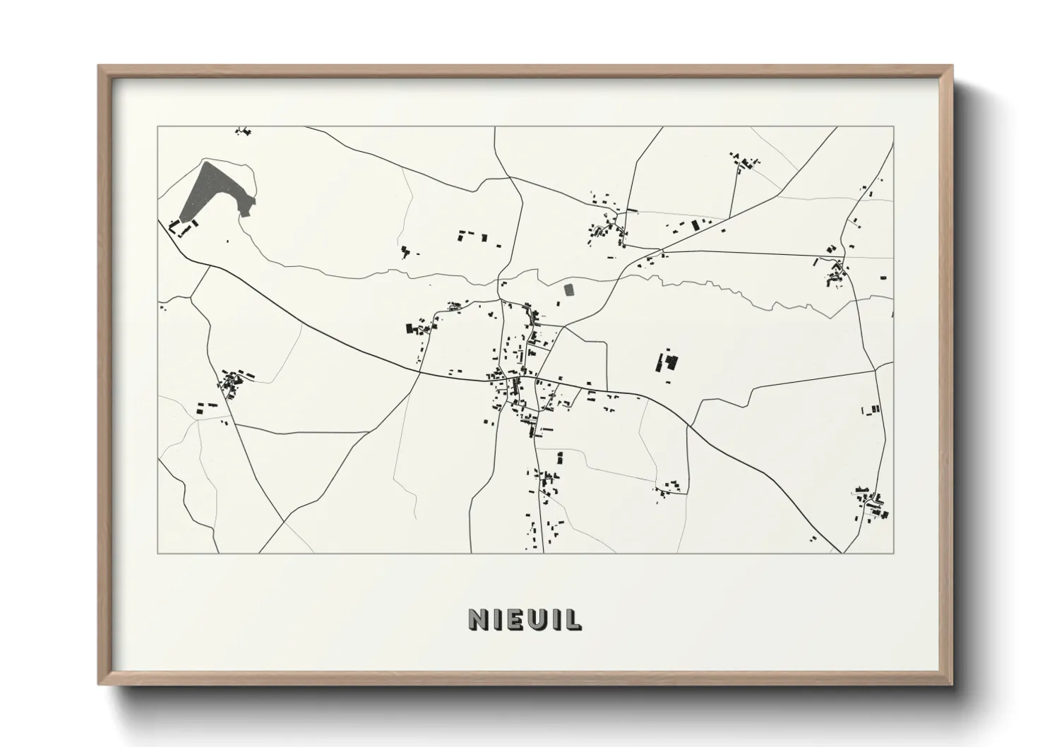 Une affiche de carte sur Nieuil