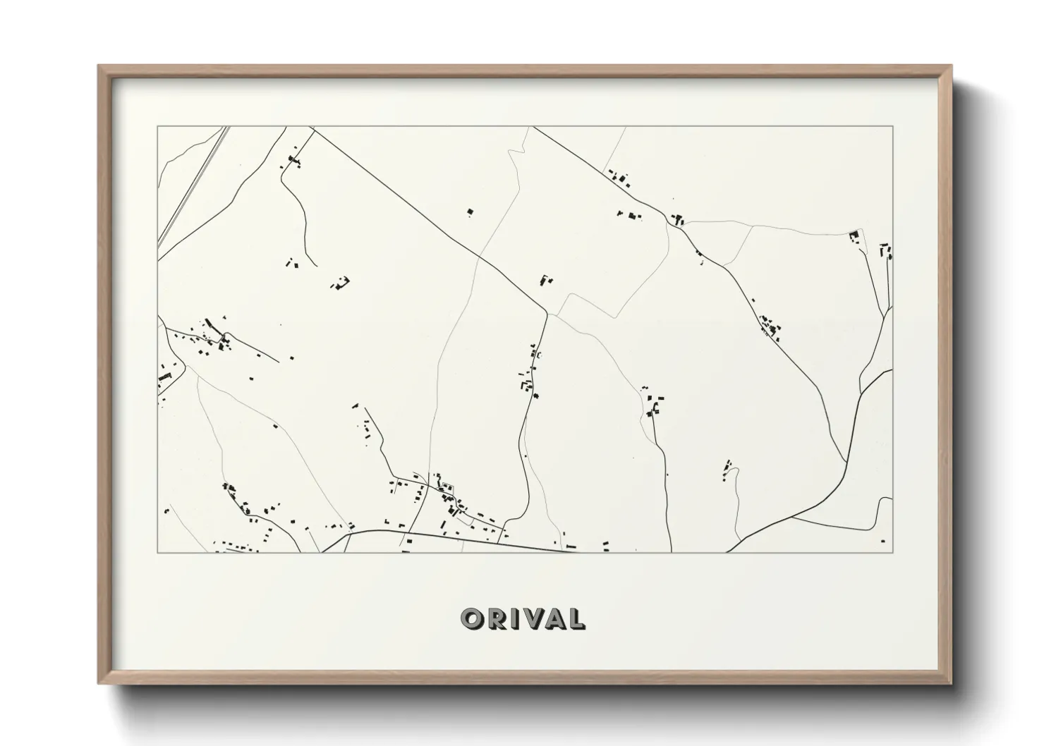 Une affiche de carte sur Orival