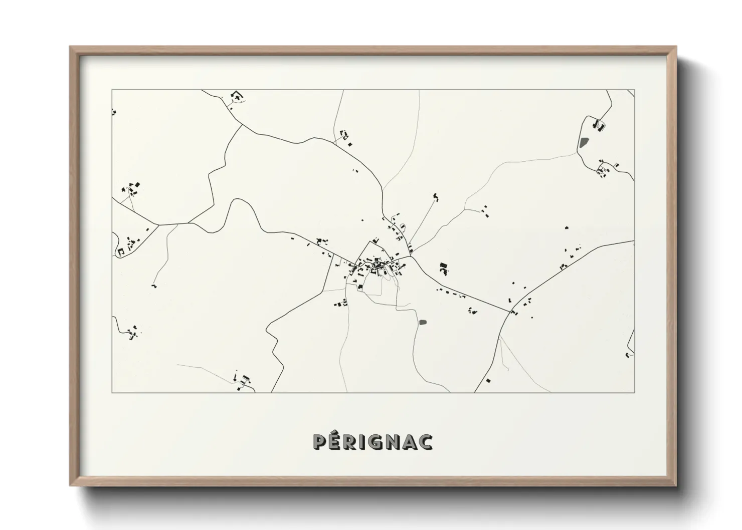 Une affiche de carte sur Pérignac