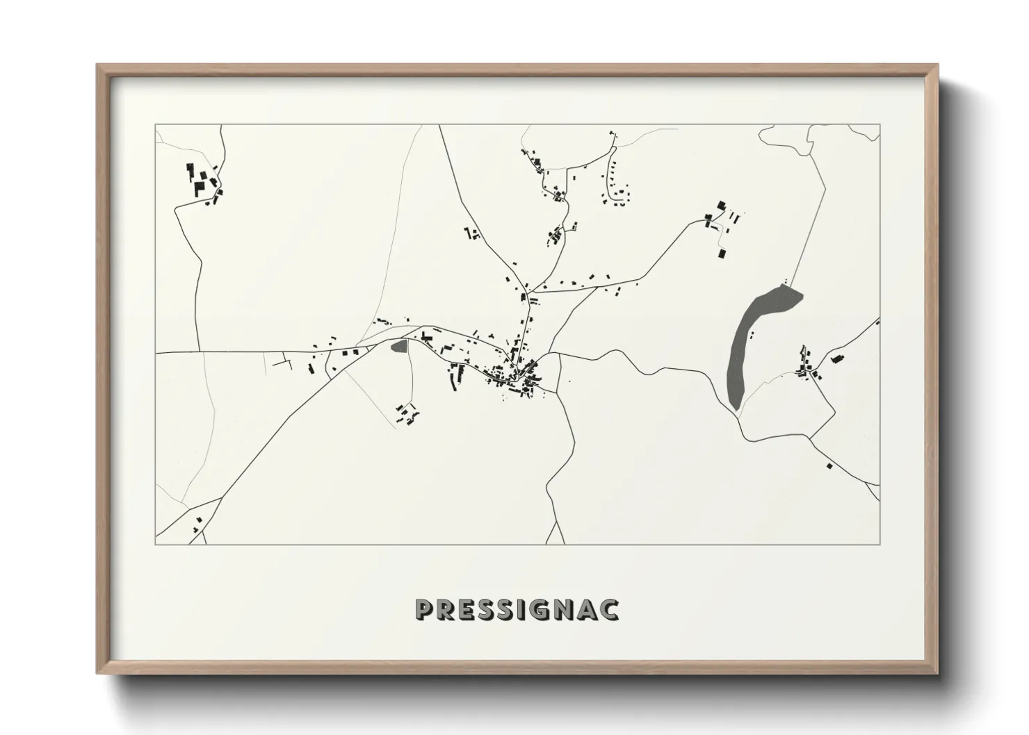 Une affiche de carte sur Pressignac