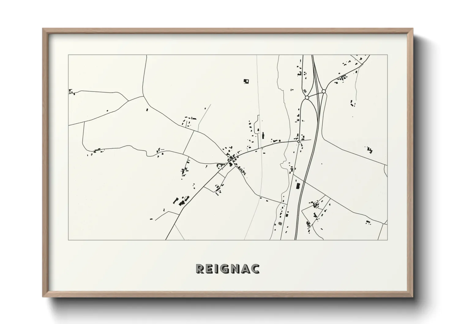 Une affiche de carte sur Reignac