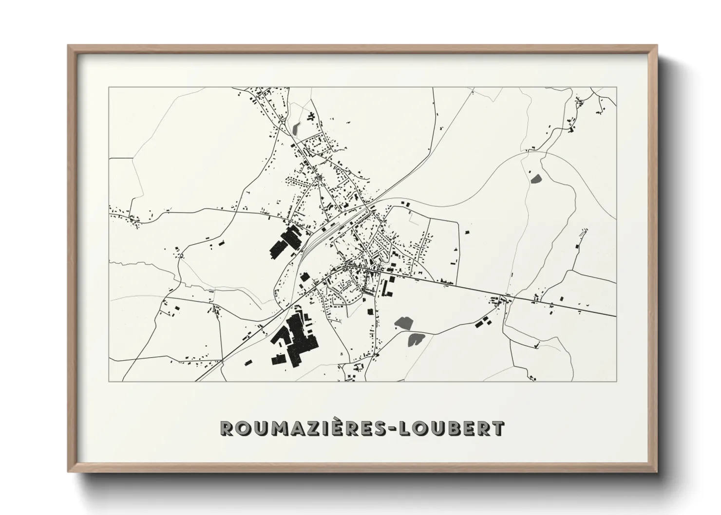 Une affiche de carte sur Roumazières-Loubert