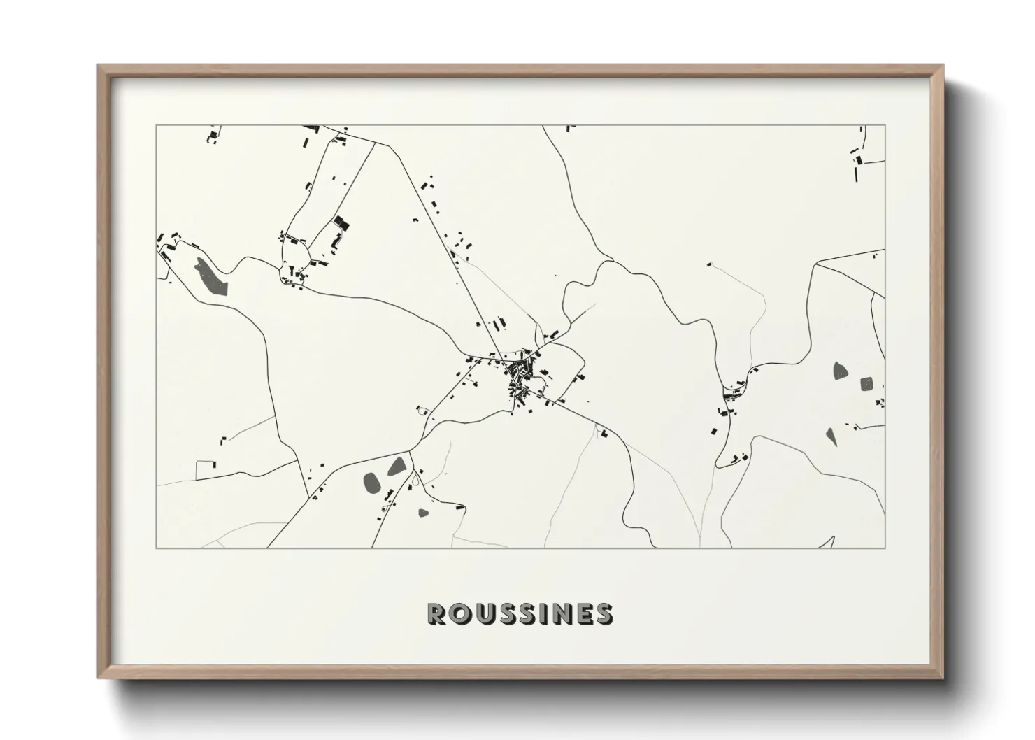 Une affiche de carte sur Roussines
