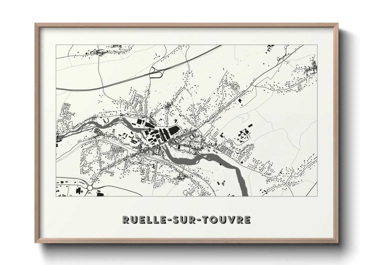 Une affiche de carte sur Ruelle-sur-Touvre