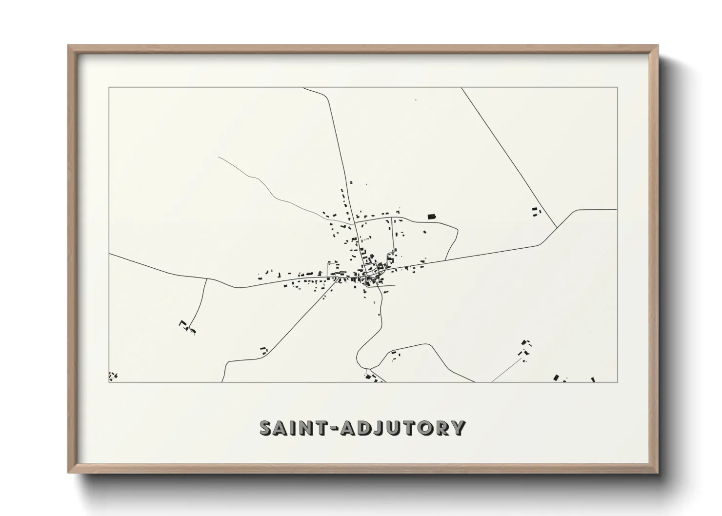 Une affiche de carte sur Saint-Adjutory
