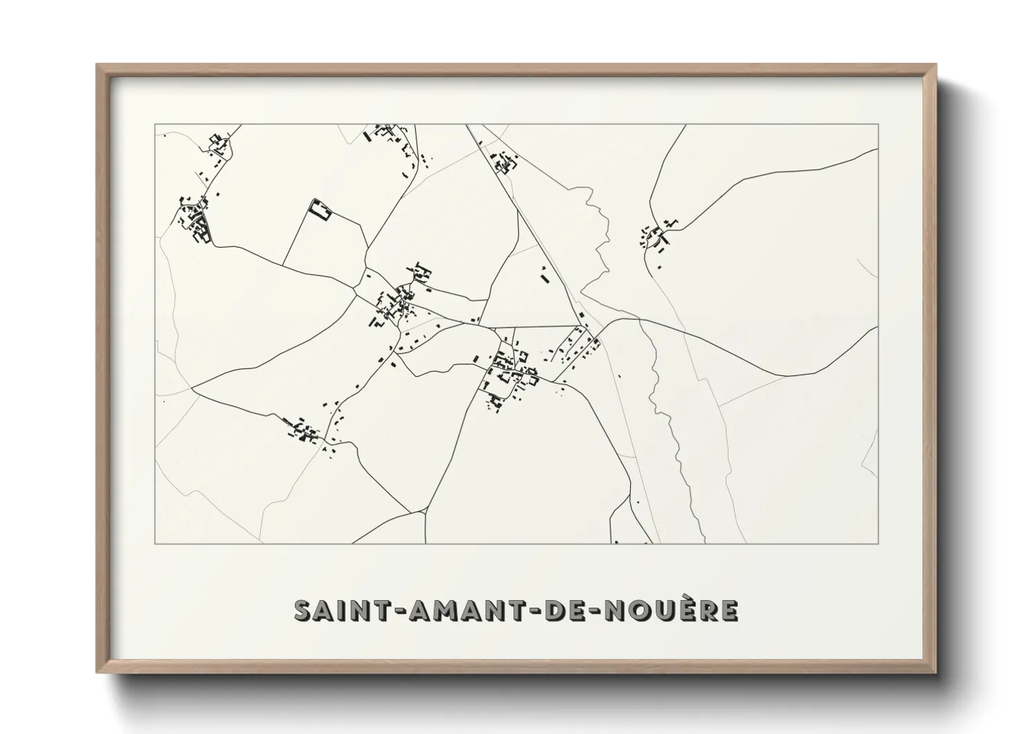 Une affiche de carte sur Saint-Amant-de-Nouère