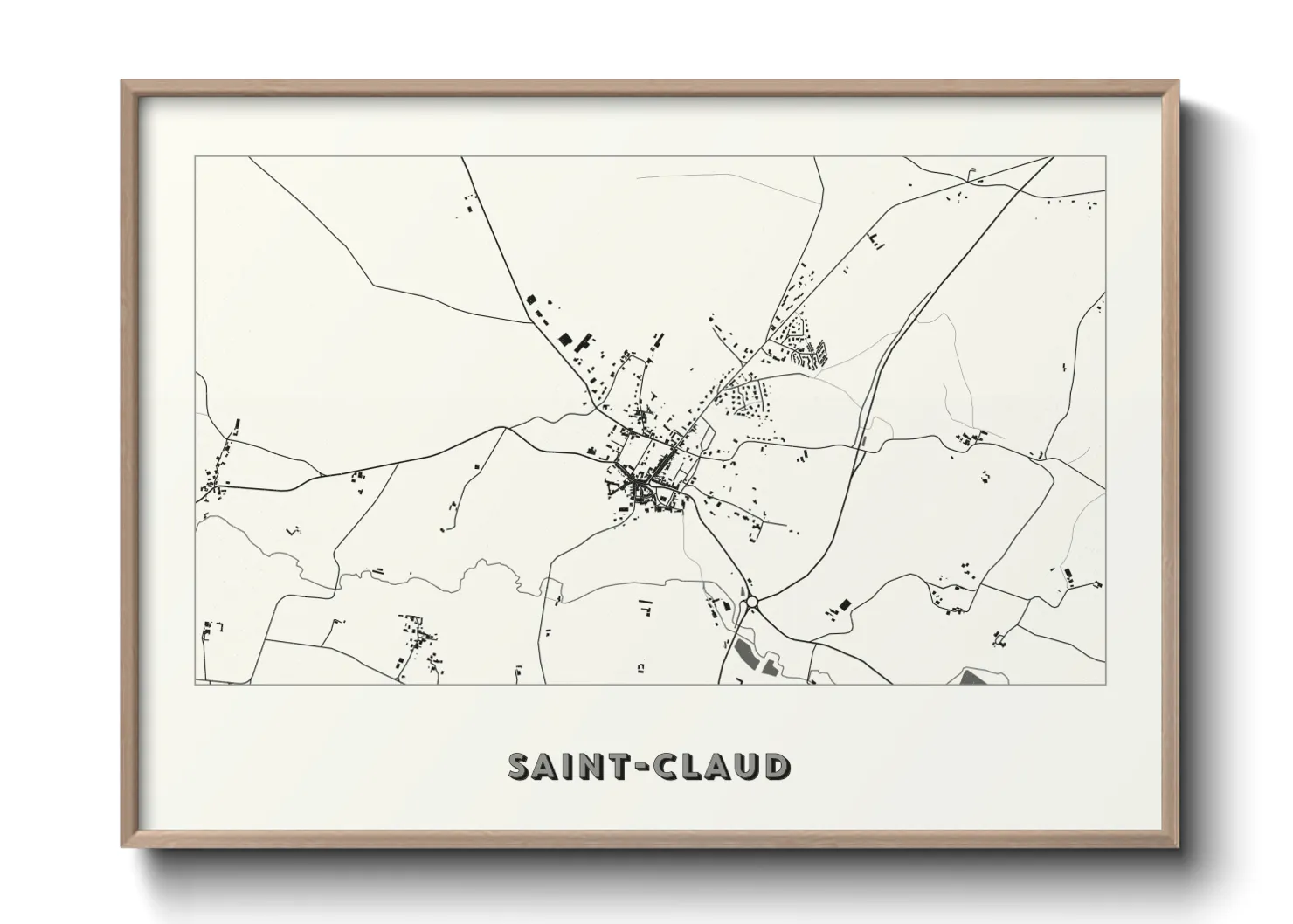 Une affiche de carte sur Saint-Claud
