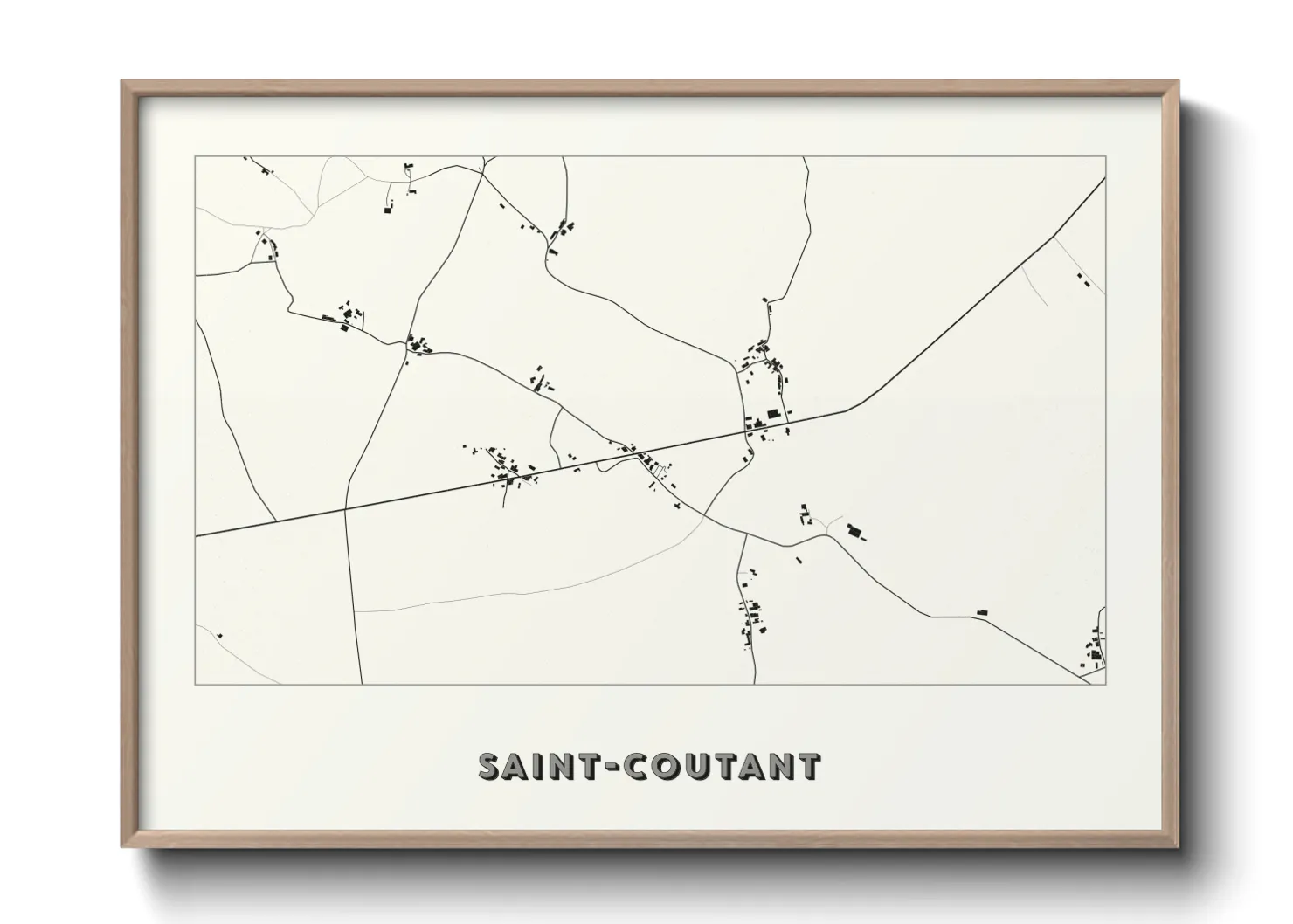 Une affiche de carte sur Saint-Coutant