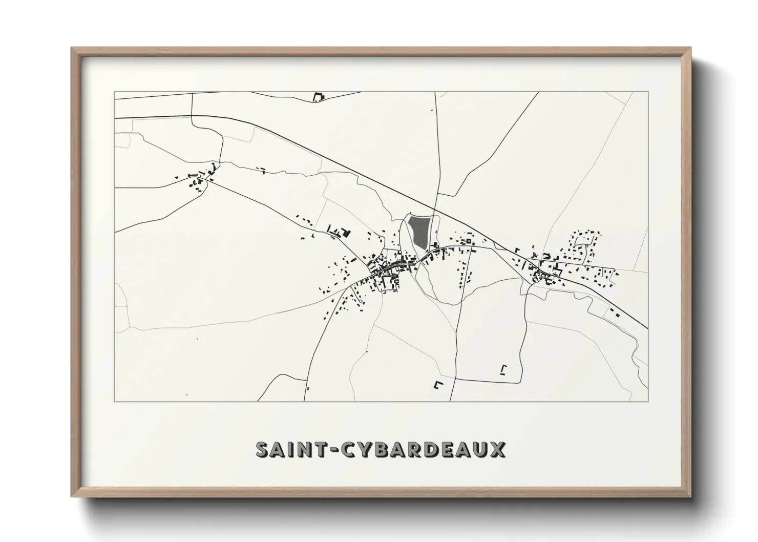 Une affiche de carte sur Saint-Cybardeaux