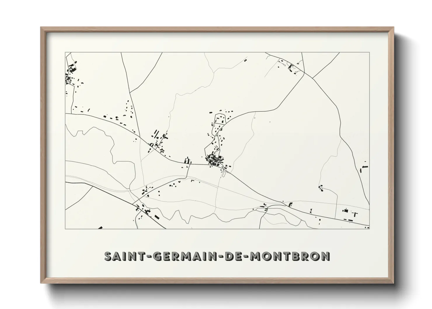 Une affiche de carte sur Saint-Germain-de-Montbron