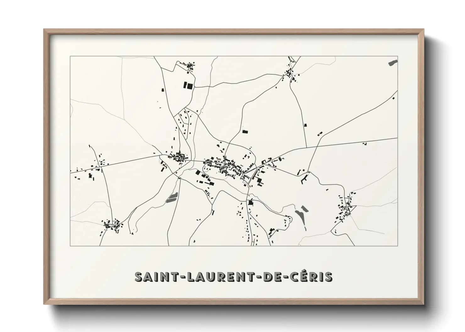 Une affiche de carte sur Saint-Laurent-de-Céris