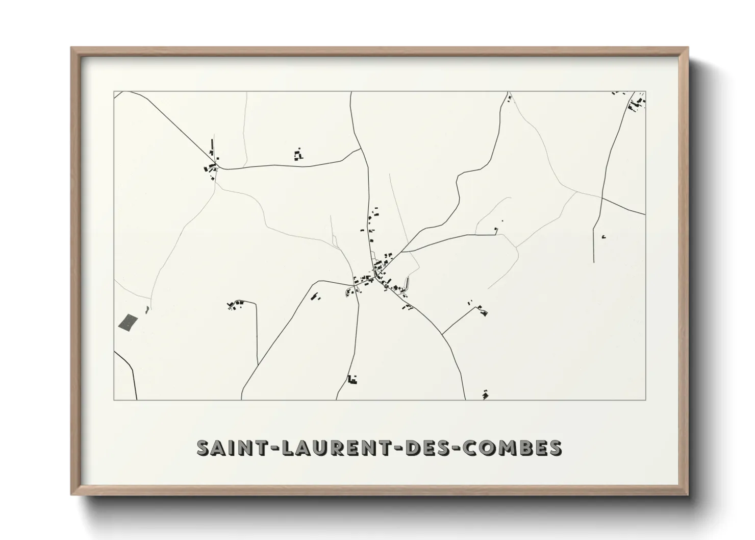 Une affiche de carte sur Saint-Laurent-des-Combes