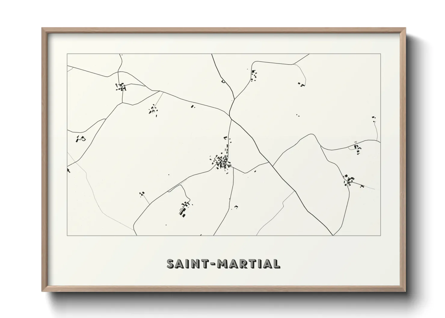 Une affiche de carte sur Saint-Martial