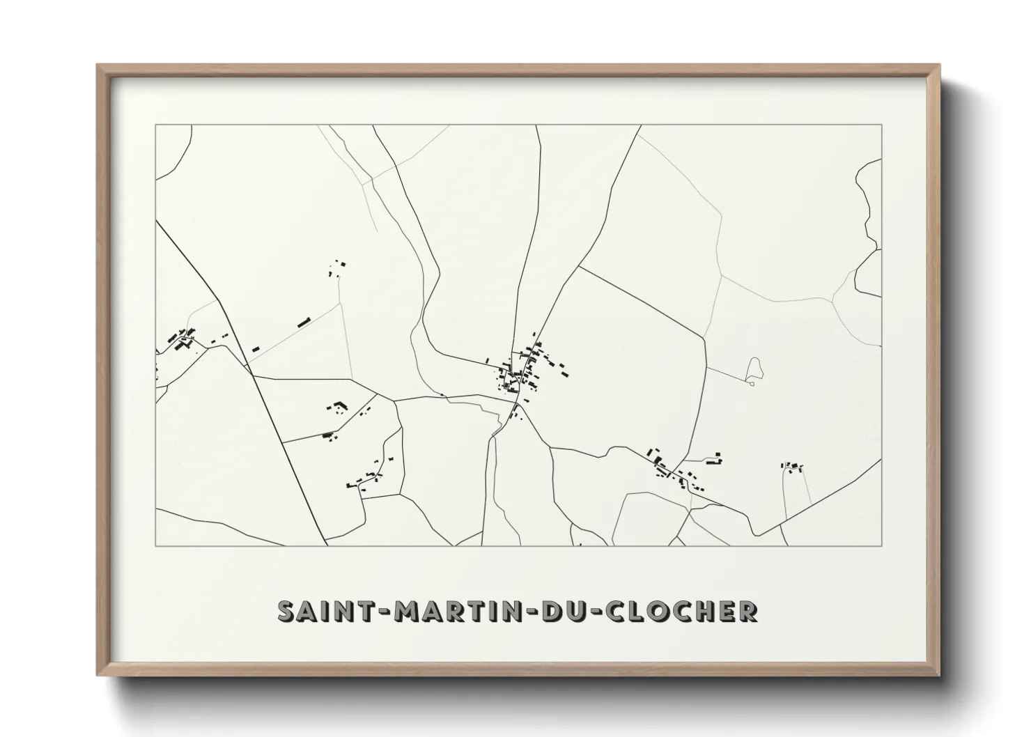 Une affiche de carte sur Saint-Martin-du-Clocher