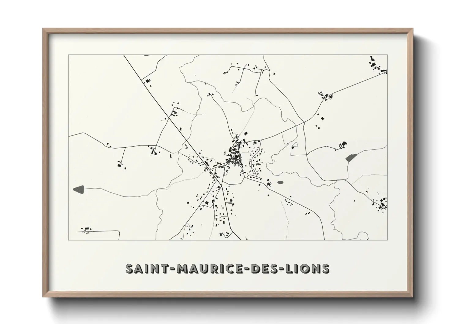 Une affiche de carte sur Saint-Maurice-des-Lions