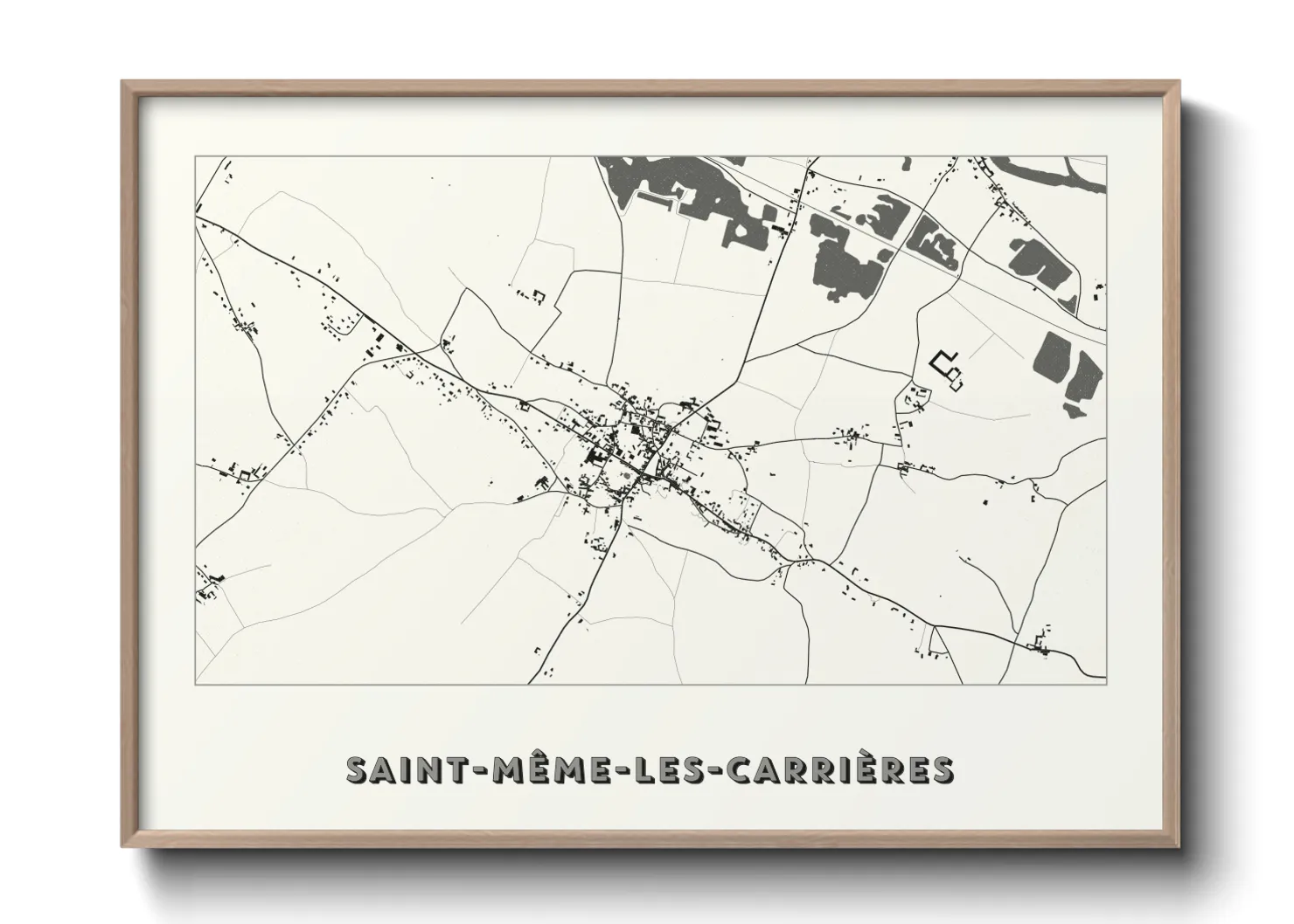 Une affiche de carte sur Saint-Même-les-Carrières