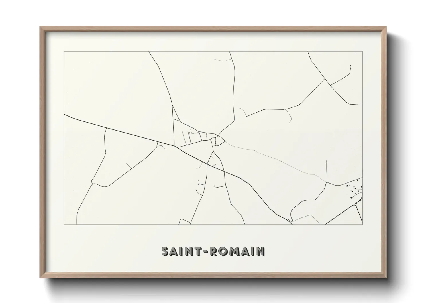 Une affiche de carte sur Saint-Romain