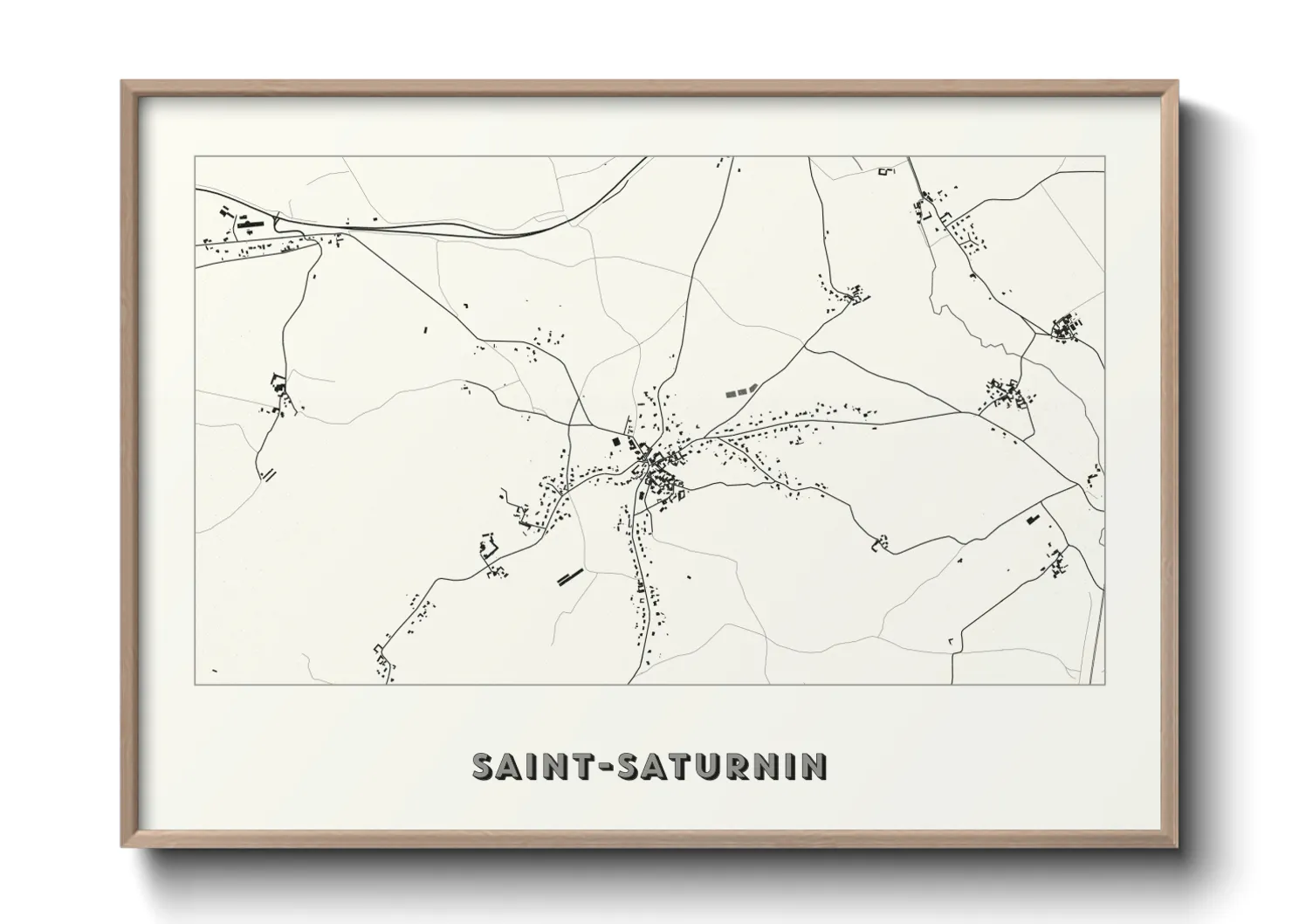 Une affiche de carte sur Saint-Saturnin