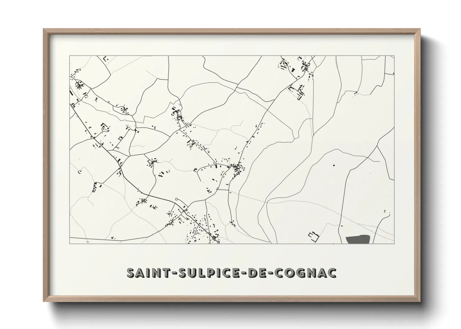 Une affiche de carte sur Saint-Sulpice-de-Cognac