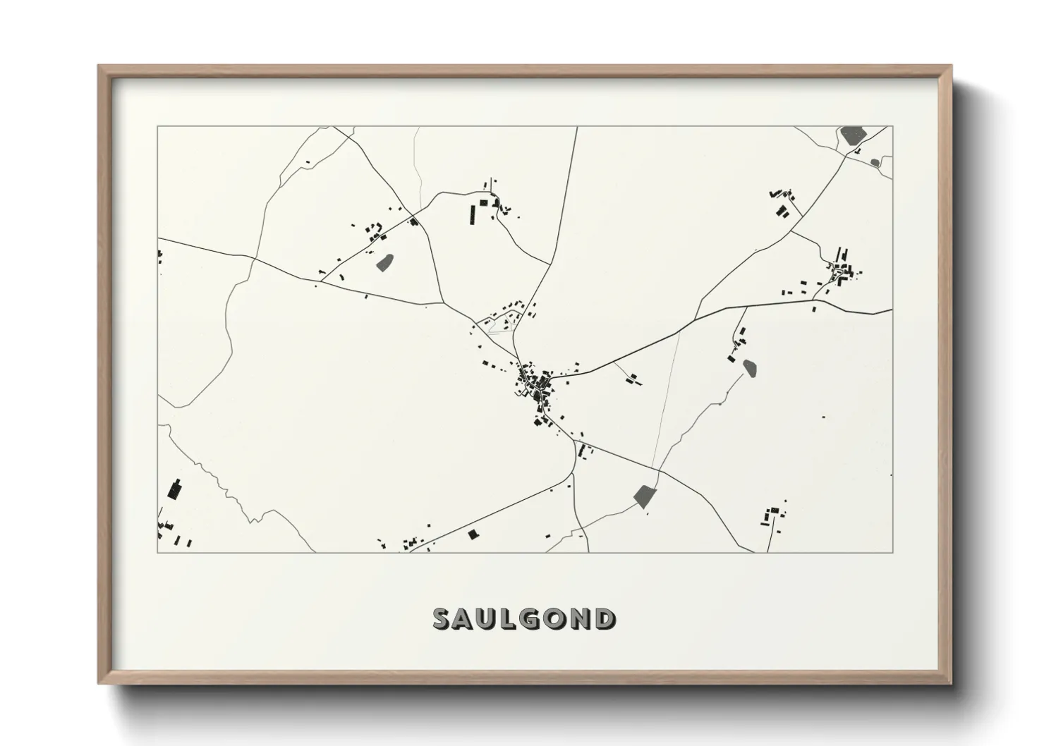 Une affiche de carte sur Saulgond