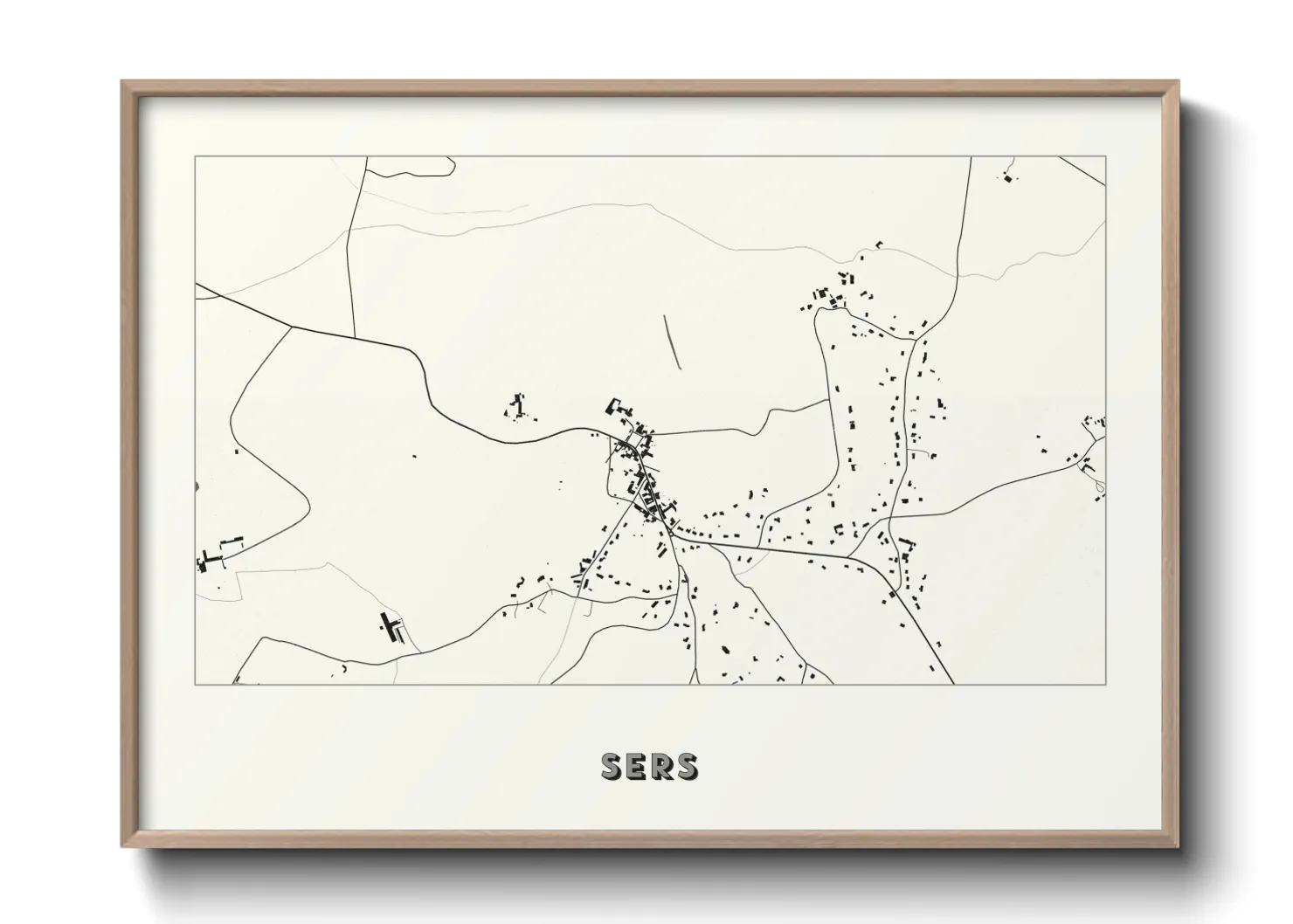 Une affiche de carte sur Sers