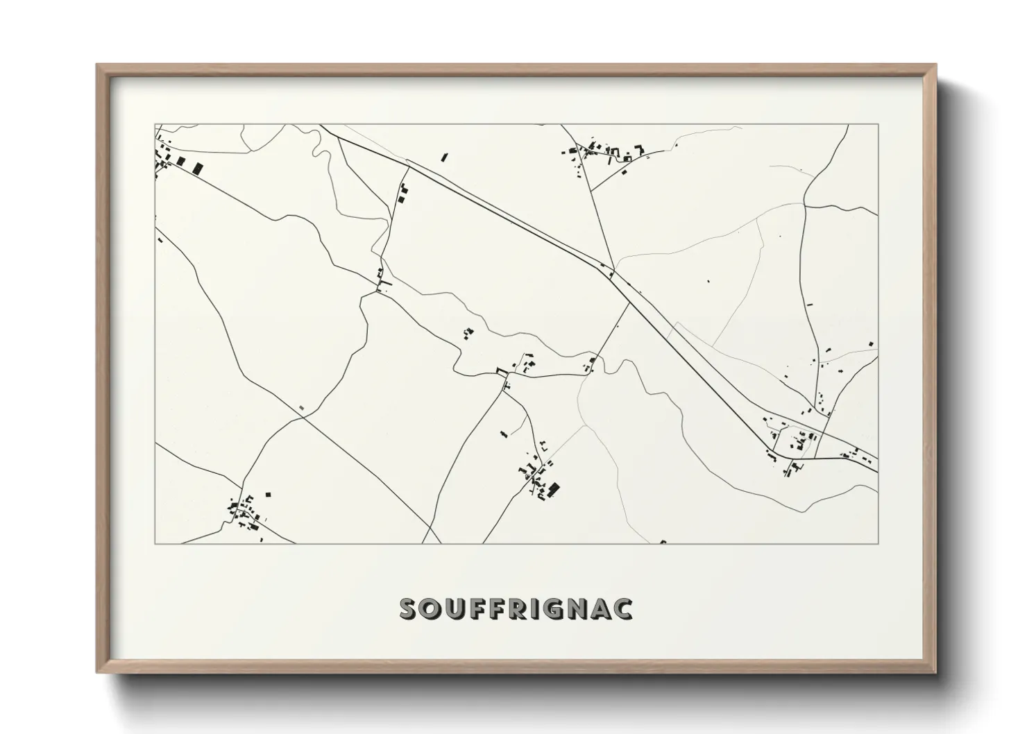 Une affiche de carte sur Souffrignac