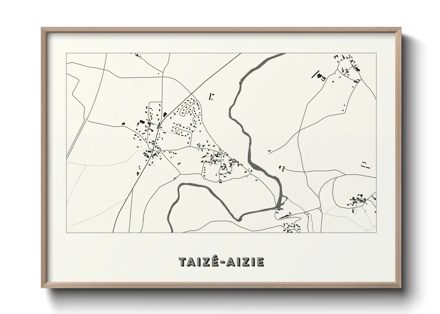 Une affiche de carte sur Taizé-Aizie
