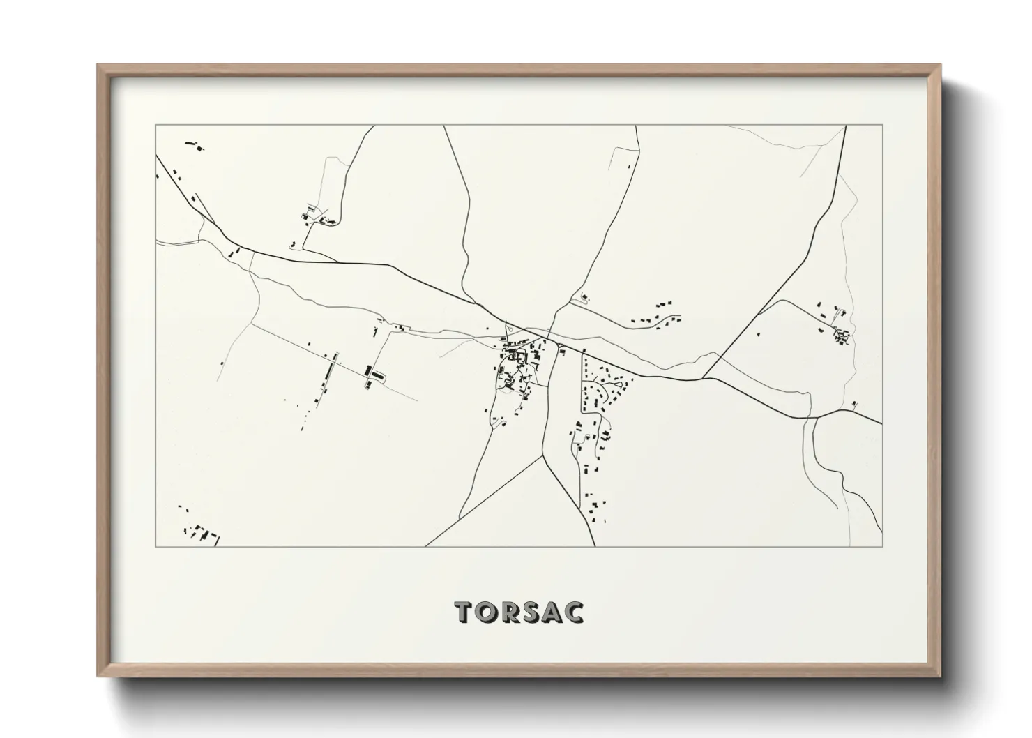 Une affiche de carte sur Torsac
