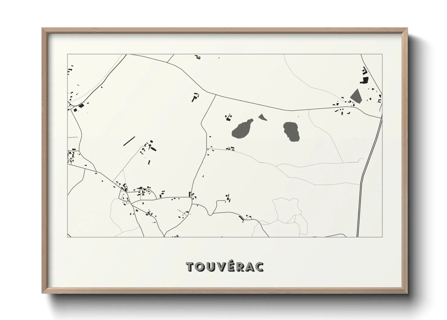 Une affiche de carte sur Touvérac