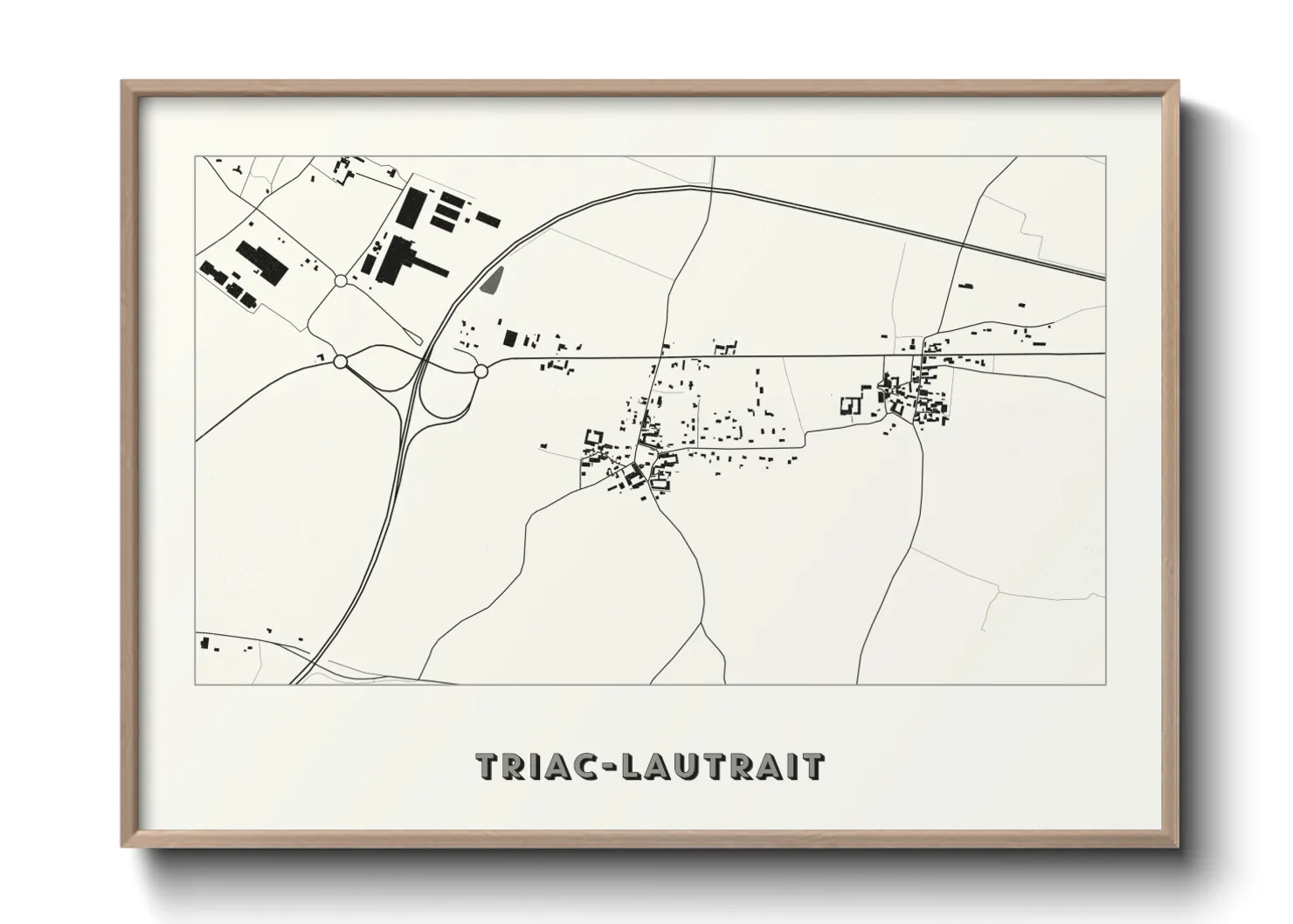 Une affiche de carte sur Triac-Lautrait