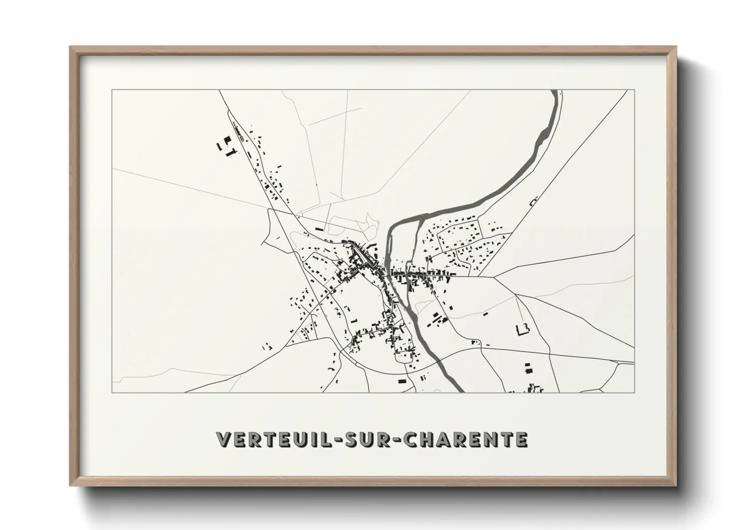Une affiche de carte sur Verteuil-sur-Charente
