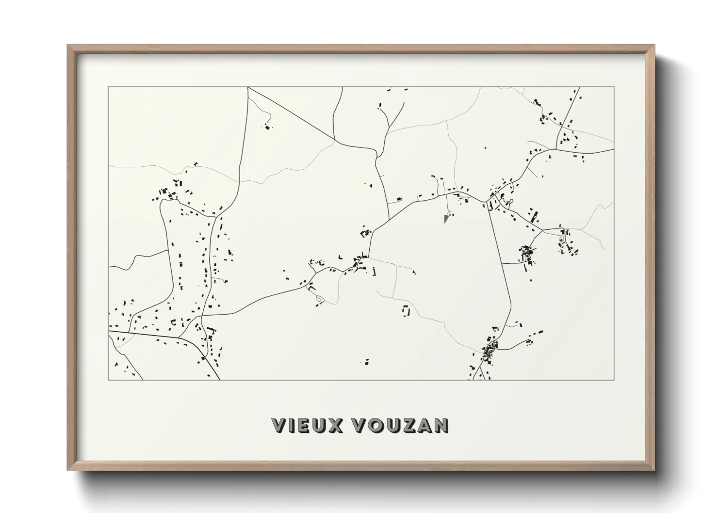 Une affiche de carte sur Vieux Vouzan