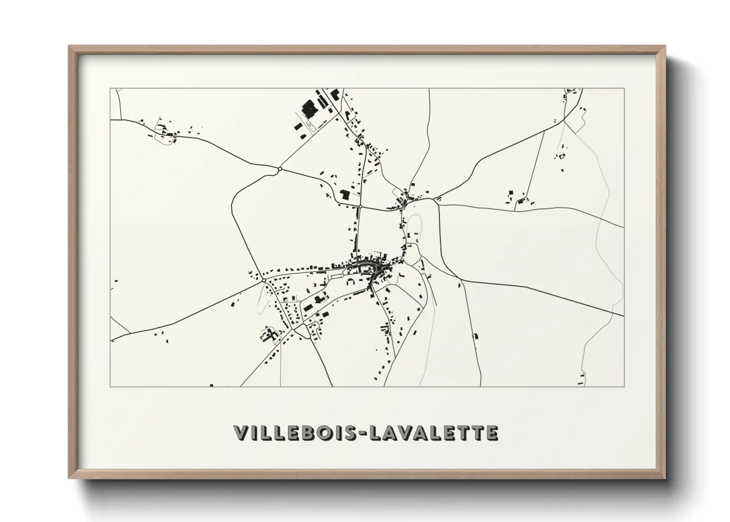 Une affiche de carte sur Villebois-Lavalette