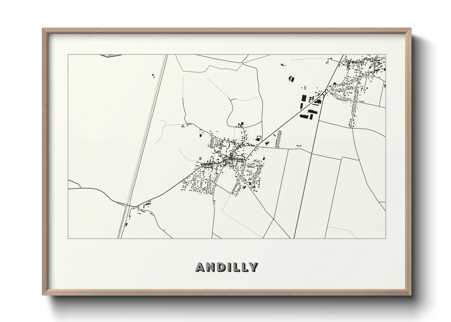 Une affiche de carte sur Andilly