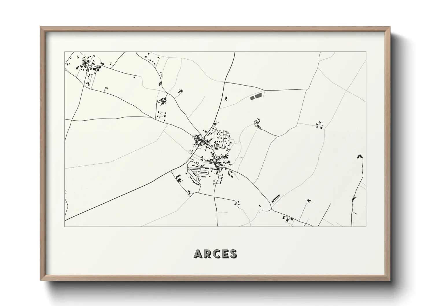 Une affiche de carte sur Arces