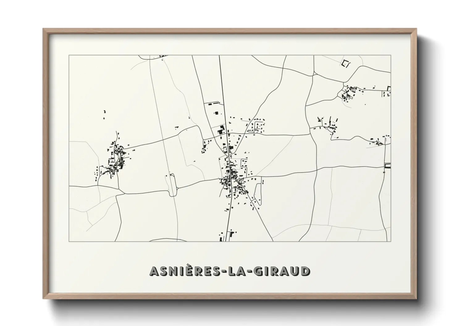 Une affiche de carte sur Asnières-la-Giraud