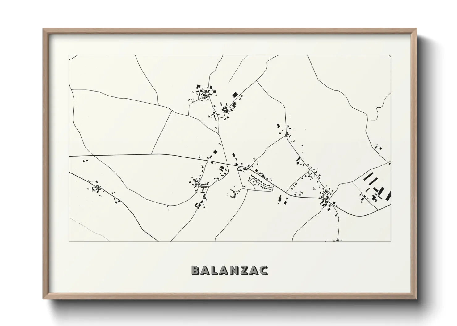 Une affiche de carte sur Balanzac
