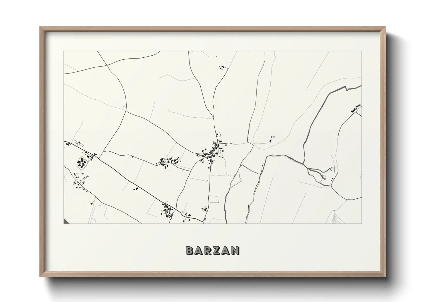 Une affiche de carte sur Barzan