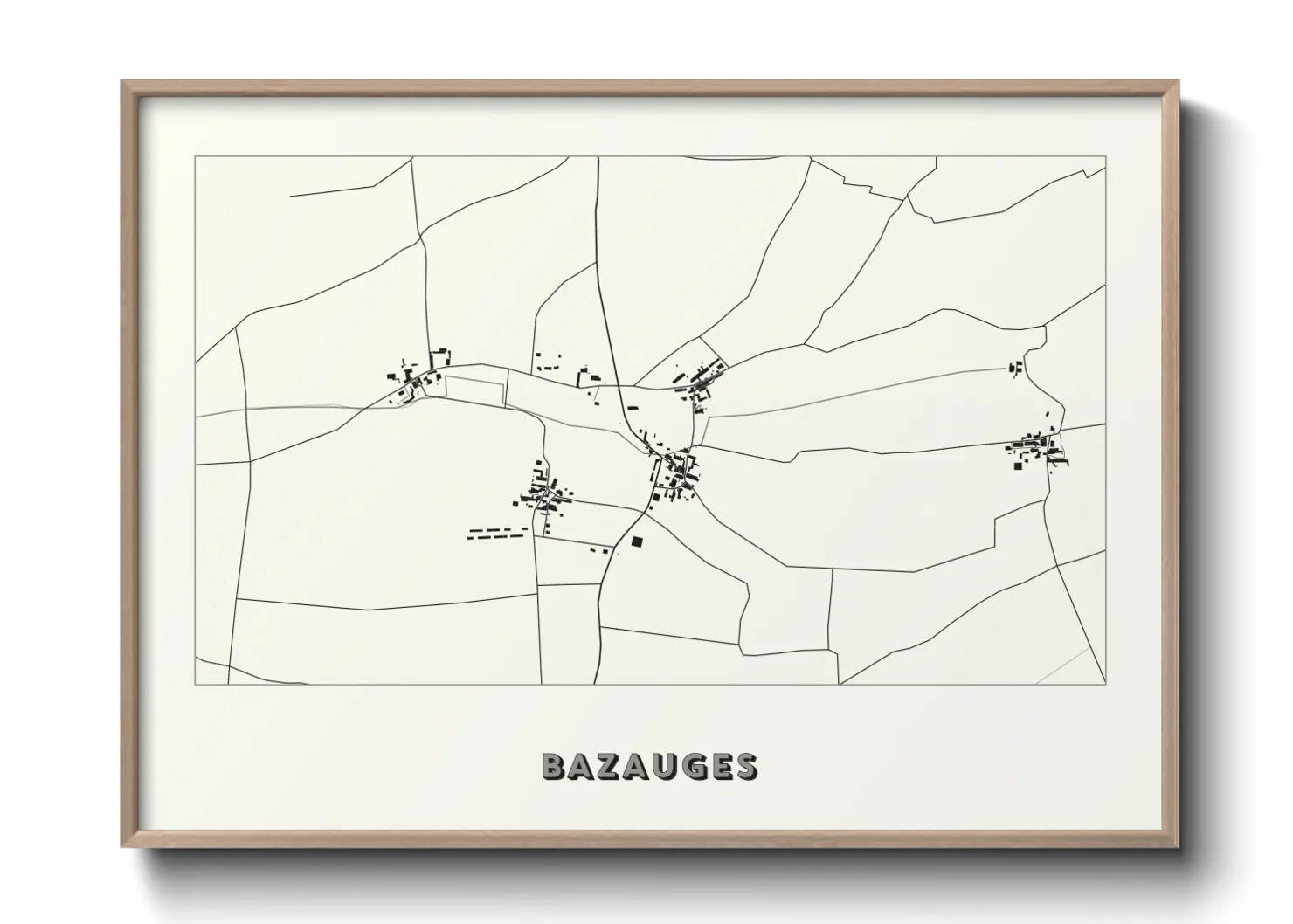 Une affiche de carte sur Bazauges