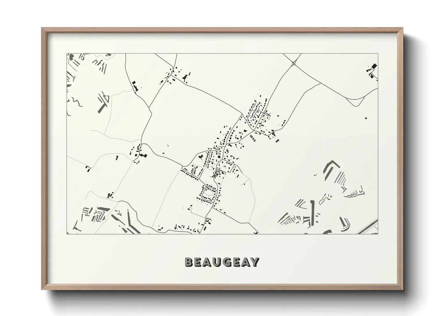Une affiche de carte sur Beaugeay